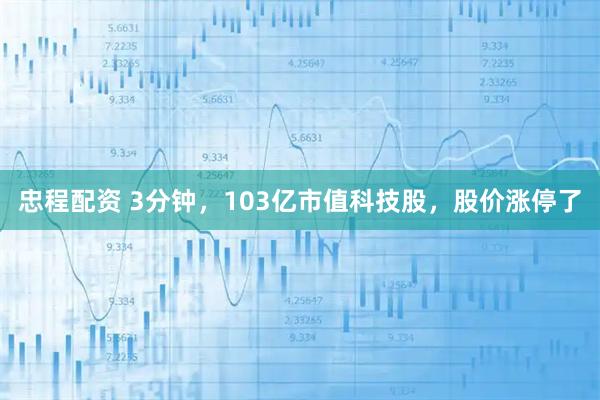 忠程配资 3分钟，103亿市值科技股，股价涨停了