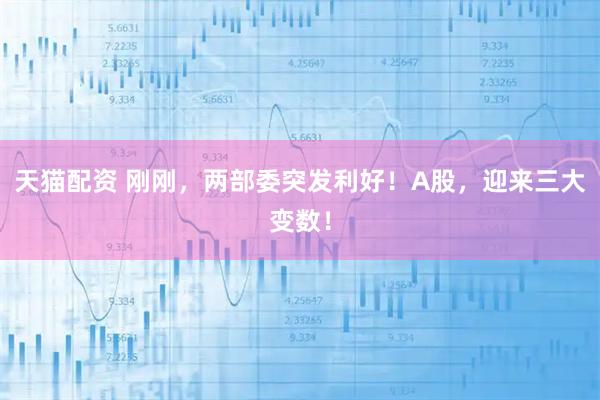 天猫配资 刚刚，两部委突发利好！A股，迎来三大变数！